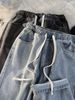 Fleece-Lined Thickened Jeans Girls, Autumn Winter 2024 New Style, Elastic Waist Straight-Leg Pants For Middle And High_mkmklike.com