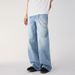 Men's Light Blue Washed Vintage Straight-Leg Jeans – Classic Denim With Distressed Whiskering & Retro Styling_mkmklike.com