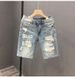 Japanese Streetwear Distressed Denim Shorts – Vintage Washed & Oversized Fit (Light Blue, Sizes 28-36)_mkmklike.com