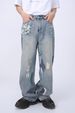 Men's Clothing Slim Fit Jeans For Men Loose Distressed Loose Fit Straight Leg Jeans - Trendy Ripped Denim Pants For Casual Wear (Light Blue, S-3XL)_mkmklike.com