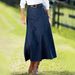 K Fashionable Mid Length Denim Skirt A-line Skirt_mkmklike.com