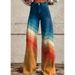 Cross-Border Foreign Trade Women's Plus Size Denim Hot-Selling 3D Printed Casual Wide-Leg Flared_mkmklike.com