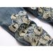 Suitable For All Seasons AM Style Blue Retro High Street Motorcycle Youth Stretch Embroidered Flare Jeans Men 3833_mkmklike.com