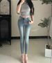 Vintage Beauty Korean Style Slim Waist Jeans for Women High Waist Elastic Comfortable Denim Full Hips Trendy Versatile Instagram Ready_mkmklike.com