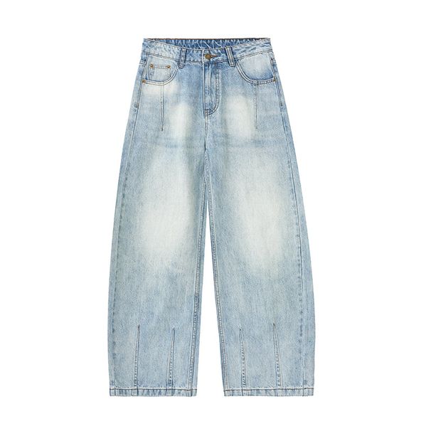 Men's Clothing High Street Baggy Jeans Bamboo Machete Jeans Unisex Straight Slightly Flared_mkmklike.com