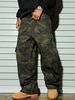 Men's Clothing Street Style Casual Ripped Multi Pocket Cargo Wide Leg Camouflage Jeans_mkmklike.com