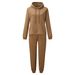 Women's Clothing popular autumn and winter women's sports and leisure hooded sweatshirt set two piece set_mkmklike.com