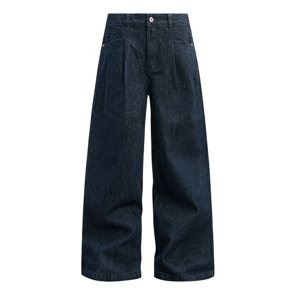 American Style Wide-Leg Jeans For Men Loose Long Street Fashion Double Pleated Design Straight Casual Dad Pants_mkmklike.com