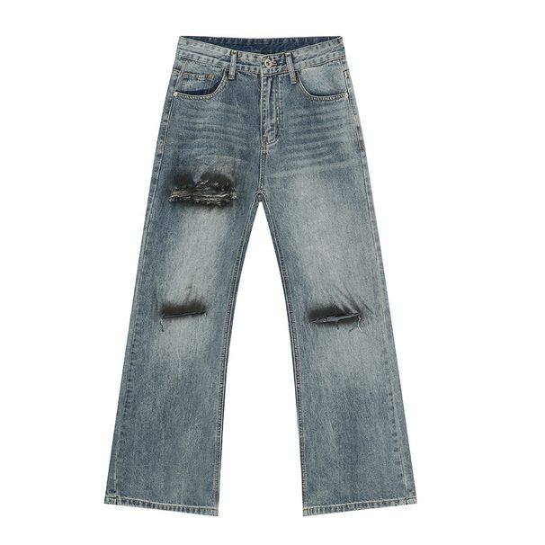 EF JEANS | 2024 New Product, American Trendy Brand Street Hole Personalized Versatile Graffiti Casual Jeans_mkmklike.com