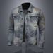 Denim Coat, Spring Autumn Trendy Brand, Casual And Personalized Embroidered Denim Jacket, Men's Slim Fit Jacket_mkmklike.com