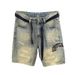 Korean Vintage Distressed Denim Shorts Heavy Washed Embroidered Relaxed Fit Mid-Thigh Men's Clothing_mkmklike.com