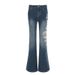 Vintage Rose Embroidered Flare Jeans For Women – Y2K Stretch Denim, Slim Fit, Low-Rise (Blue, S-XL)_mkmklike.com