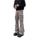 Vintage High-Waisted Wide Leg Jeans For Men - Retro Button Fly Design With Distressed Wash & Streetwear Aesthetic_mkmklike.com