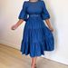 ELLE ELLE ON01266 In Stock 2023 Spring Summer New Plus Size Women's Fashion Round Neck Flared Denim Dress_mkmklike.com