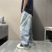 Men's Distressed Splatter Paint Jeans - Loose Fit Straight Leg High Street Vintage Graffiti Denim Pants_mkmklike.com