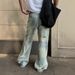 Japanese Vintage Washed Distressed Denim Jeans For Men & Women - Straight Fit Relaxed Light Blue Streetwear Pants With Functional Pockets_mkmklike.com