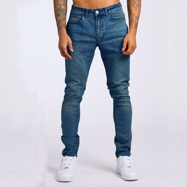 Men's Slim Fit Jeans - Vintage Washed Denim Pants With Stretch Comfort, Classic Straight Leg For Casual & Streetwear (Multiple Colors & Sizes)_mkmklike.com