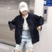 Chicco Autumn Women's New Korean Style Harajuku Pocket Loose Slimming Long Sleeve Denim Jacket For Students_mkmklike.com