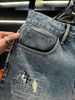 Men's Embroidered Patch Denim Shorts High End Versatile Loose Fit Mid-Length Five Point Summer Style_mkmklike.com