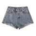 Women's High Waist Denim Shorts Korean Style plus Size Loose Wide Leg A-Line Ripped Frayed Hem Trendy Hot Pants Summer 2022_mkmklike.com