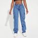 2025 new cross border foreign trade American retro mid waist multi pocket workwear jeans for women casual straight pants_mkmklike.com