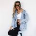 Women's Distressed Denim Jacket Style Top_mkmklike.com