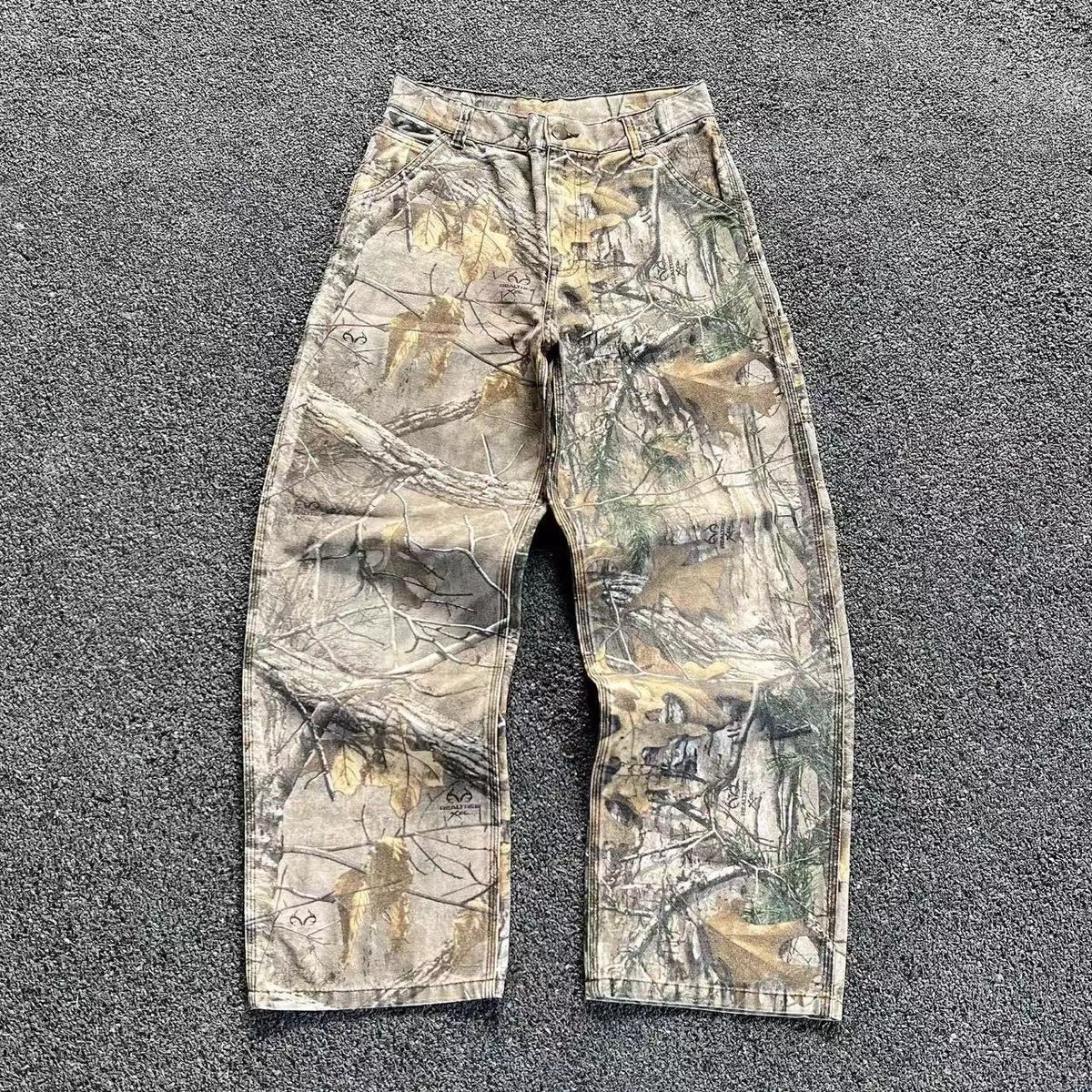 Men's Retro Bat Pattern Embroidery Loose Jeans Harajuku Style Street Fashion Slouchy Pants_mkmklike.com