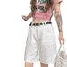White High-Waisted Denim Shorts for Women Loose Straight Leg Versatile plus Size Wide Leg Pants for Curvy New Summer Style_mkmklike.com
