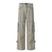Post-apocalyptic Workwear Pants Men's Trendy Punk Heavy-duty Washed Vintage Multi-pocket Design Denim Straight-leg_mkmklike.com