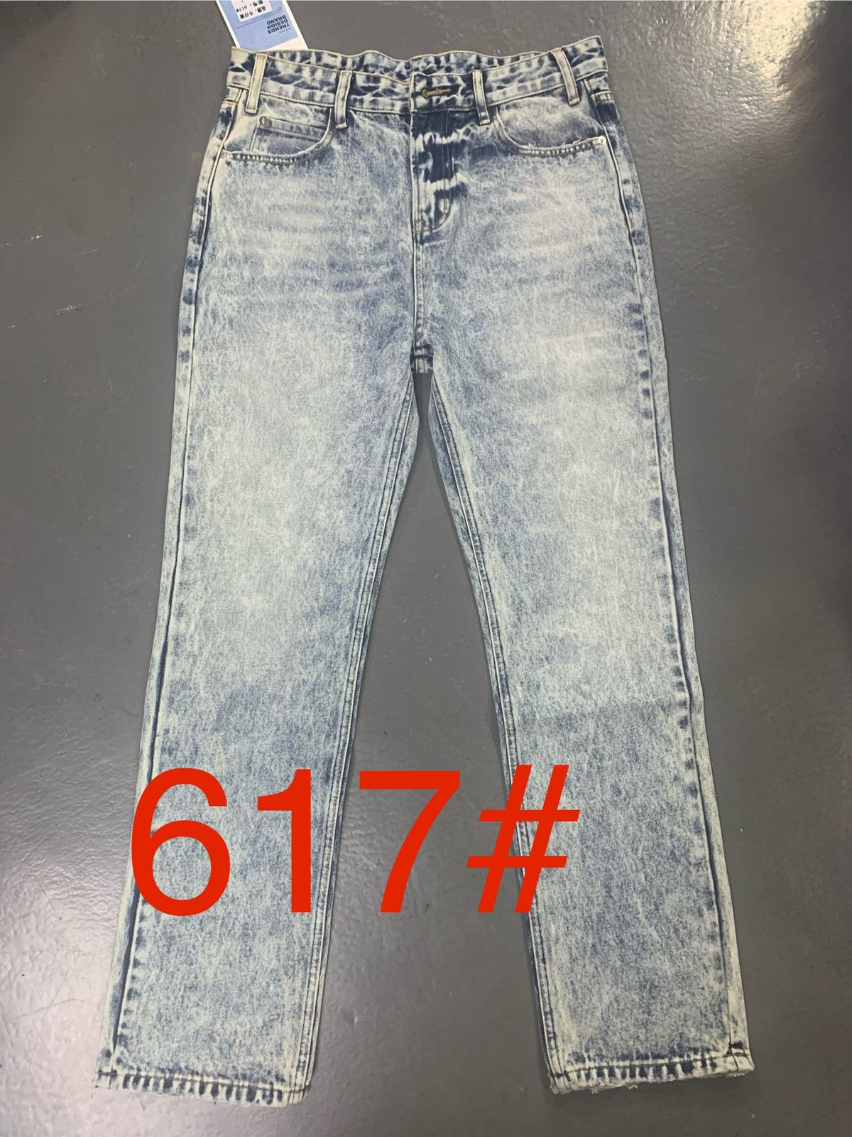 Men's Clothing Snowflake Retro Straight Ice Blue American Loose Washed Jeans For Men Clean_mkmklike.com