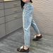 Street Graffiti Jeans Men's Ink Splashing Slim-fitting Pants Trendy Brand Ripped Patch Pants_mkmklike.com