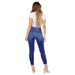 Premium High-Waisted Ripped Skinny Jeans - Stretch Denim Pants With Anti-Wrinkle Finish For Women, Classic Dark Blue & Versatile Fit_mkmklike.com