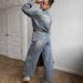 Women's Light Blue Denim Jumpsuit – Slim Fit Overalls With Long Sleeves | Vintage Washed Romper For Casual & Streetwear_mkmklike.com