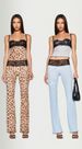 Women's Clothing Leopard print tops mesh see through lace tube top suspender trousers_mkmklike.com