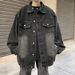 Loom 2024 Men's Denim Jacket Spring Autumn Washed Vintage Cool High-end Design Trendy Brand European American Street Style_mkmklike.com