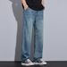 Men's Clothing Personalized Blue Jeans Men's Wide Leg Loose Design Casual Pants Men's Spring And Summer Lyocell Drape Comfortable Men's Pants_mkmklike.com