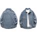 Men's Clothing Heavyweight Retro Vertical Striped Denim Shirt Men's Ins Trendy Loose Shirt_mkmklike.com