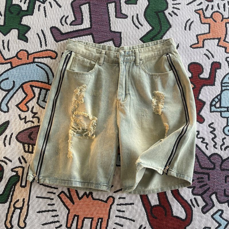 Men's Clothing Men's Summer Trendy Brand Bf Casual Hip Hop Wide Leg Five Point Pants_mkmklike.com