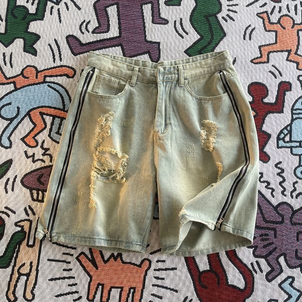 Men's Clothing Men's Summer Trendy Brand Bf Casual Hip Hop Wide Leg Five Point Pants_mkmklike.com