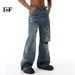EF JEANS | 2024 New Vintage High Street Old Broken Dirty Print Straight Jeans Tide Loose Wide Legs_mkmklike.com