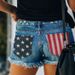 Women's Clothing Print Slimming Ripped Single Row Button Denim Shorts_mkmklike.com
