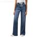 Trendy High-Waisted Wide-Leg Jeans - Stretchy Denim With Drawstring, Relaxed Straight Fit, Comfortable Cotton-Spandex Blend_mkmklike.com