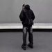 American Retro Washed Black & Gray Flared Jeans – High Street Vibe Slim Fit Straight Pants For Men_mkmklike.com