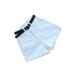 Women's High-Waisted White Denim Shorts Summer Trendy Slimming Versatile Rolled-Up A-Line Wide Leg Pants_mkmklike.com