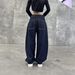 Vintage High Street Distressed Denim Jeans For Men & Women - Relaxed Fit Wide Leg Straight Pants With Sickle Cut, Dark Blue & Indigo Wash_mkmklike.com