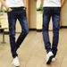 Men's Clothing Jeans Men's Spring And Autumn Trendy Brand Elastic Slim Fit Slim Feet 2022 Men's Black Trendy Autumn Long Pants Men_mkmklike.com