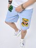 Men's Distressed Embroidered Denim Shorts - High Street Vintage Loose Fit Mid-Thigh Casual Jeans For Teens & Young Adults_mkmklike.com