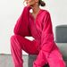 Women's Clothing Solid Color Cardigan Hooded Pants Women's Leisure Fashion Long Sleeve Sweater Set_mkmklike.com