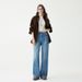 Women's Clothing High Waist Loose Fit Cotton Jeans - Turkish Blue Washed Wide Leg Pants For Casual & Office Wear_mkmklike.com