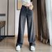 Retro Wide-Leg Jeans For Women – High Waist Non-Stretch Drape Pants (Black/White/Blue, S-5XL)_mkmklike.com